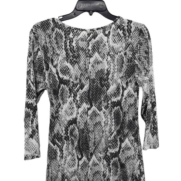 Anthro Fig & Flower Snake Knit Sheer Panelled Full Sharkbite Maxi Dress Sz L - Picture 9 of 14